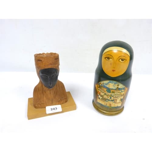 Set of Russian Dolls and bust of the Black Madonna of Monser...