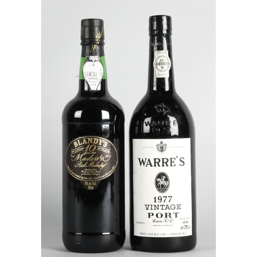 Warre's 1977 vintage port 75cl and Blandy's 10 year old Rich...