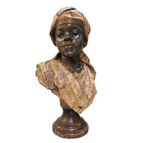 A 20th century Van Hasselt & Co cold painted terracotta ...