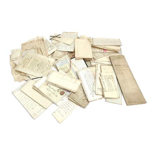 PAPER EPHEMERA. A group of early and later 19th c. MS docume...