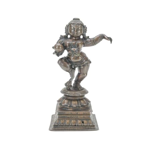 An Indian bronze figure of Krishna. 18th Century, in a danci...