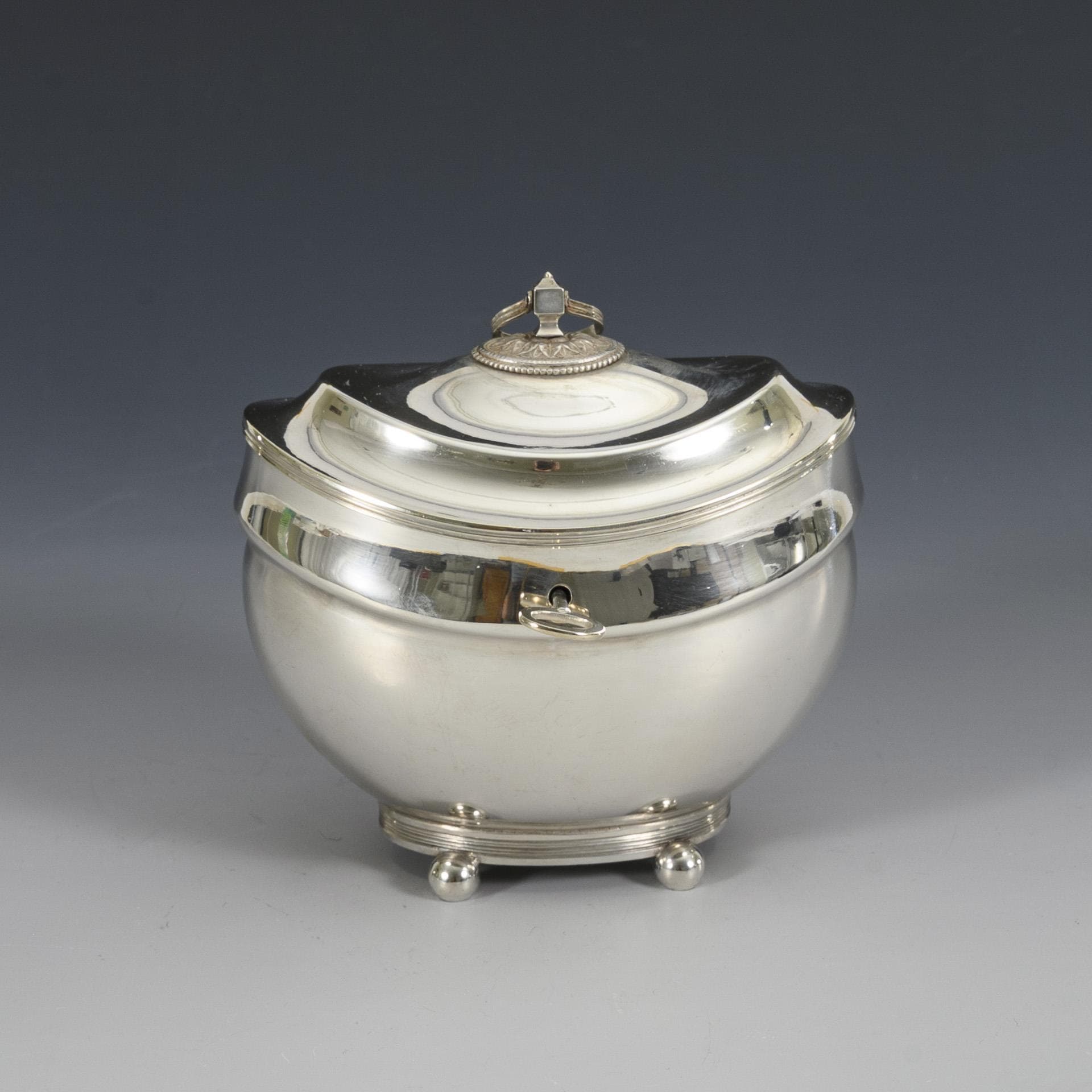 Silver Biedermeier sugar bowl.