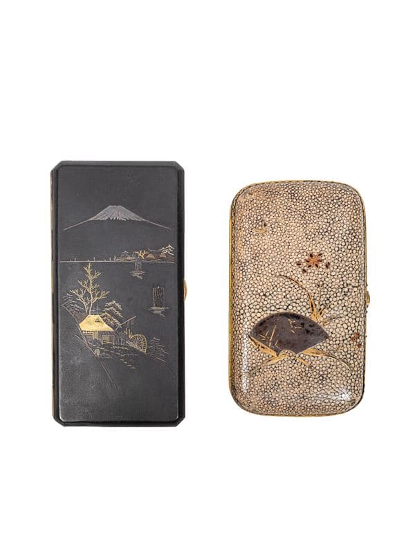 TWO CARD HOLDERS, Japan, early 20th century