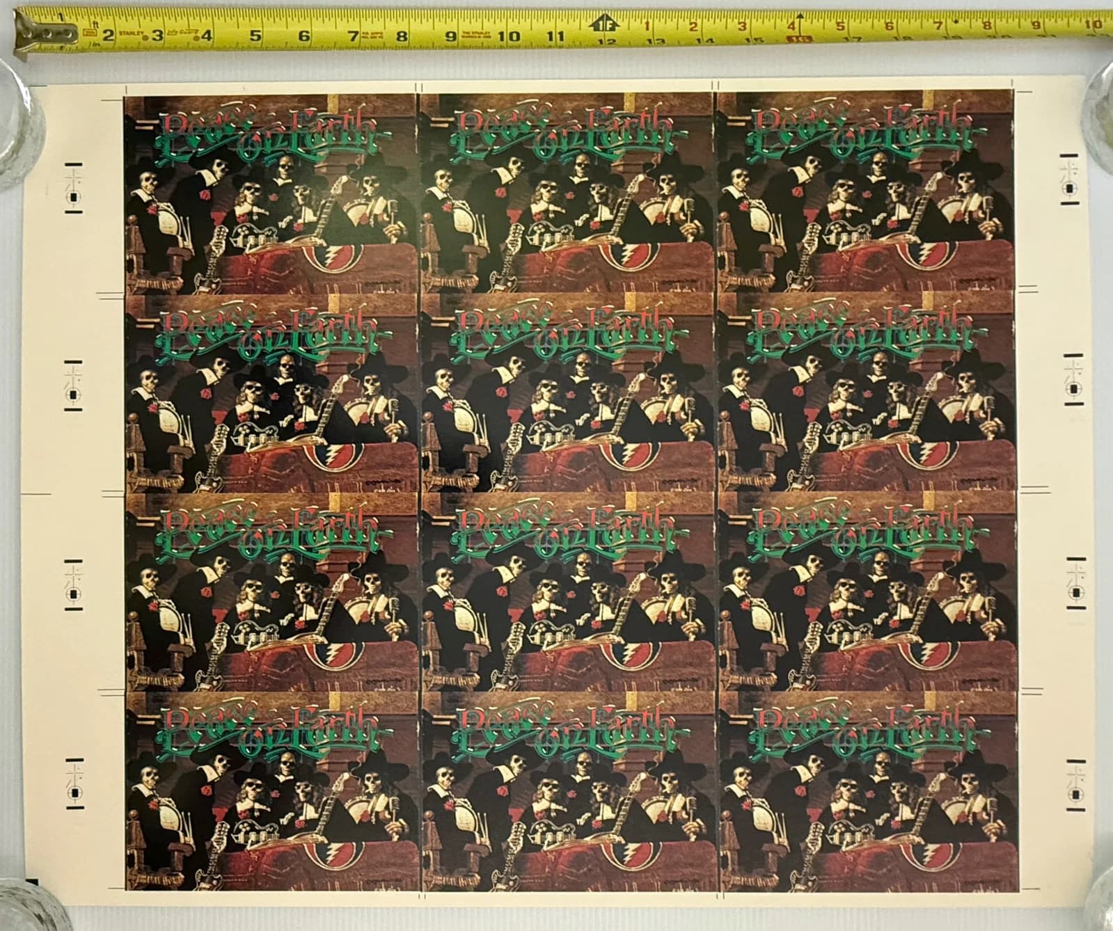 PEACE ON EARTH RARE GRATEFUL DEAD UNCUT GREETING CARD SET