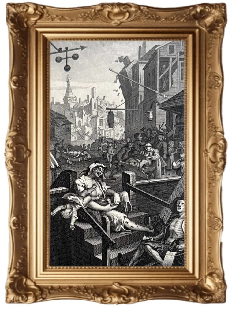 THREE BOOKPLATES FROM William Hogarth FEATURING GIN LANE