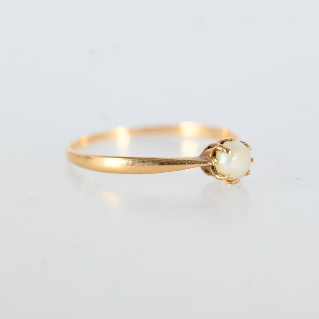 Ring med pärla, Guld 18K