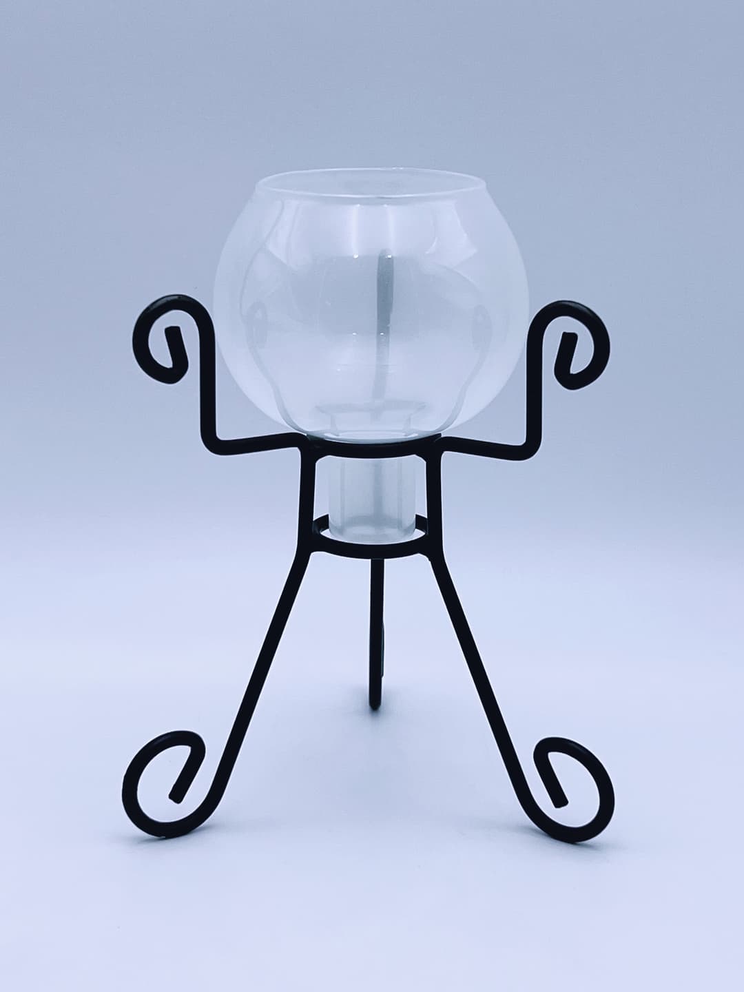 Vase / Lysestake i glass og med stativ