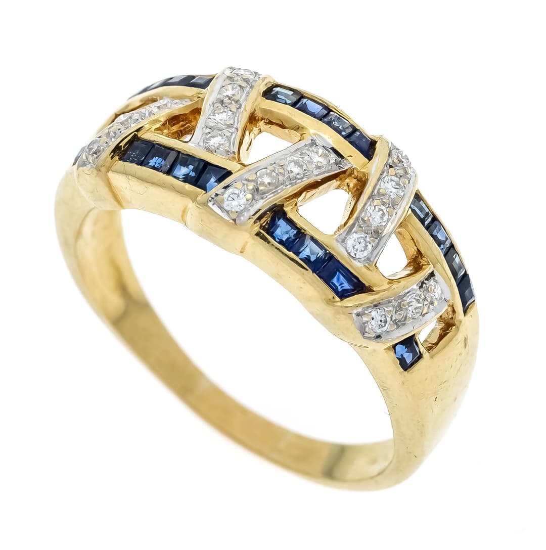 Saphir-Diamant-Ring GG 750/000 Durc