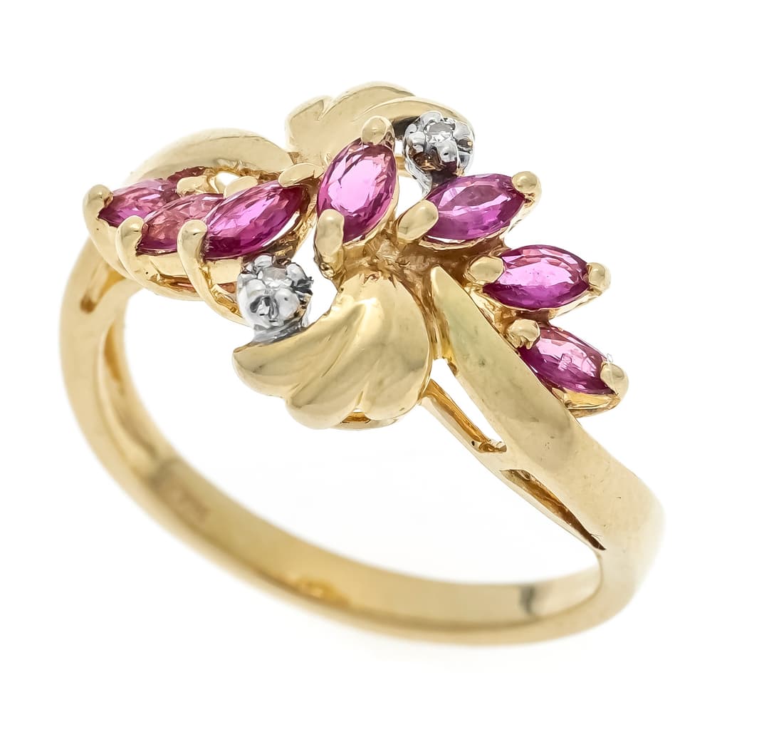 Saphir-Diamant-Ring GG/WG 585/000 m