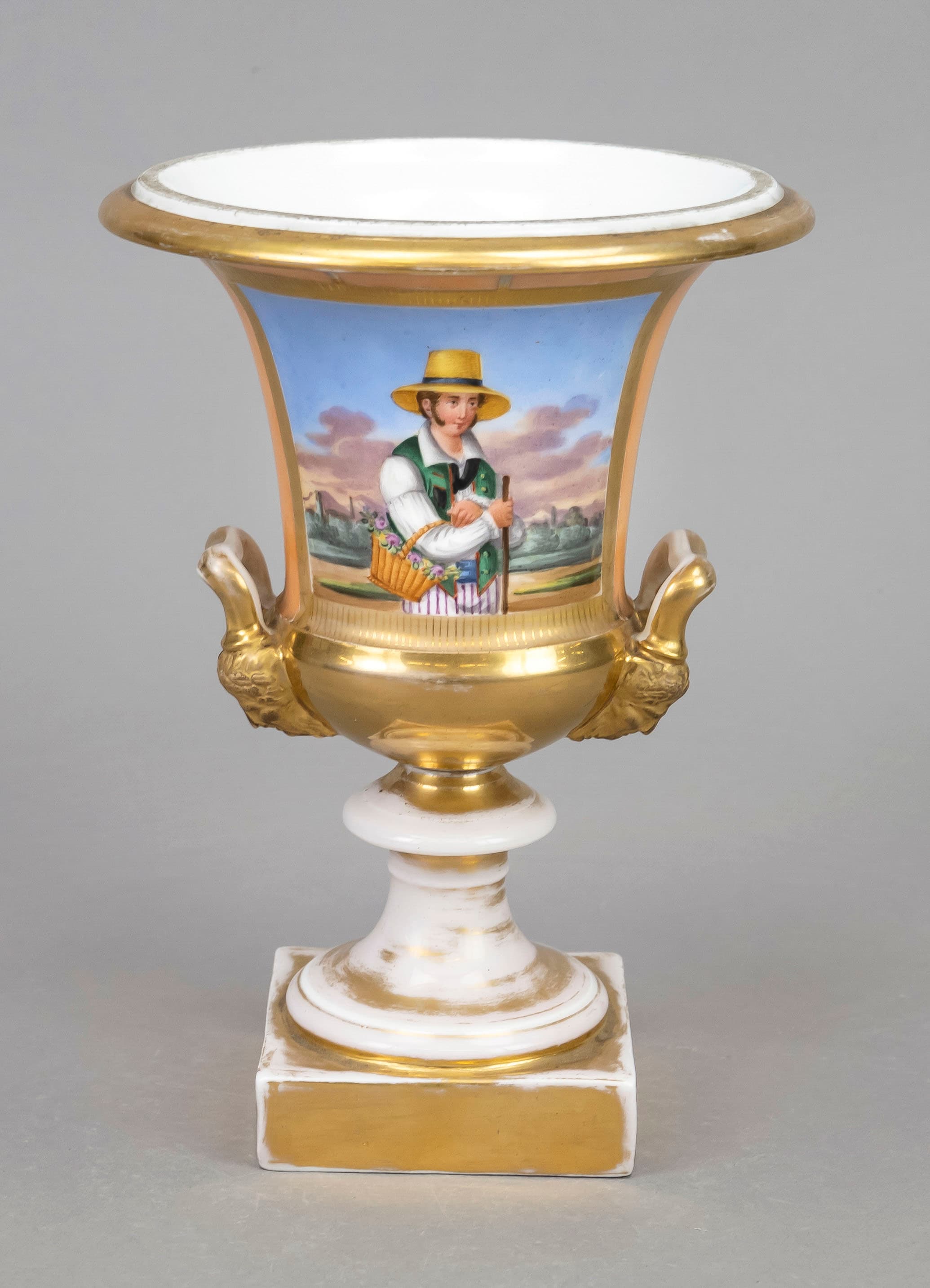 Biedermeier Kratervase, deutsch, 1.