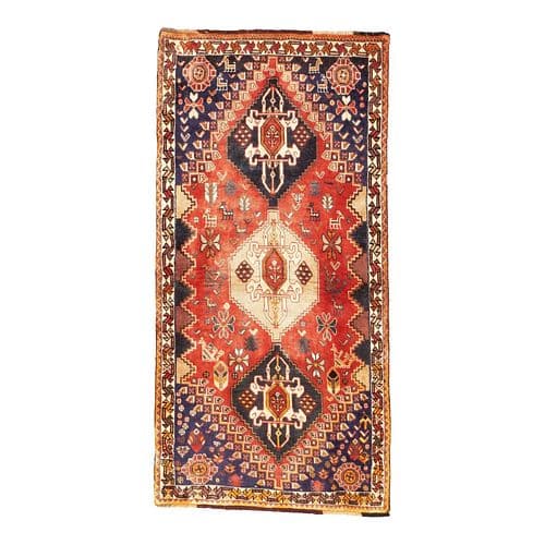 1970s Hand-Knotted Persian Qashqai Rug 2'8" x 5'4"