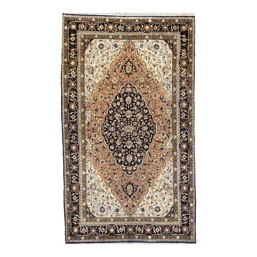 1980s Hand-Knotted Persian Silk Qum Rug 3'6" x 6'