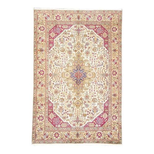 Vintage Hand-Knotted Persian Tabriz Rug 6'8" x 10'