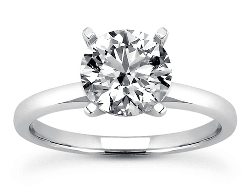 GIA 0.61 ct. Natural Round Diamond Solitaire Ring 14K White Gold