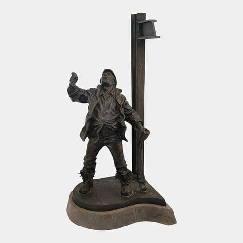 Gary Prazen's "The Pusher" 1989 Limited #4 / 50 Oil Rig Worker Bronze Statue