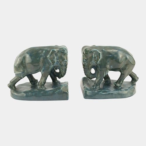 Rookwood 1925 Vintage Arts & Crafts Pottery Matte Blue Elephant Ceramic