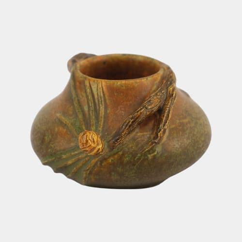Ephraim Faience 2021 Miniature Brown Green Kodiak Art Pottery Vase