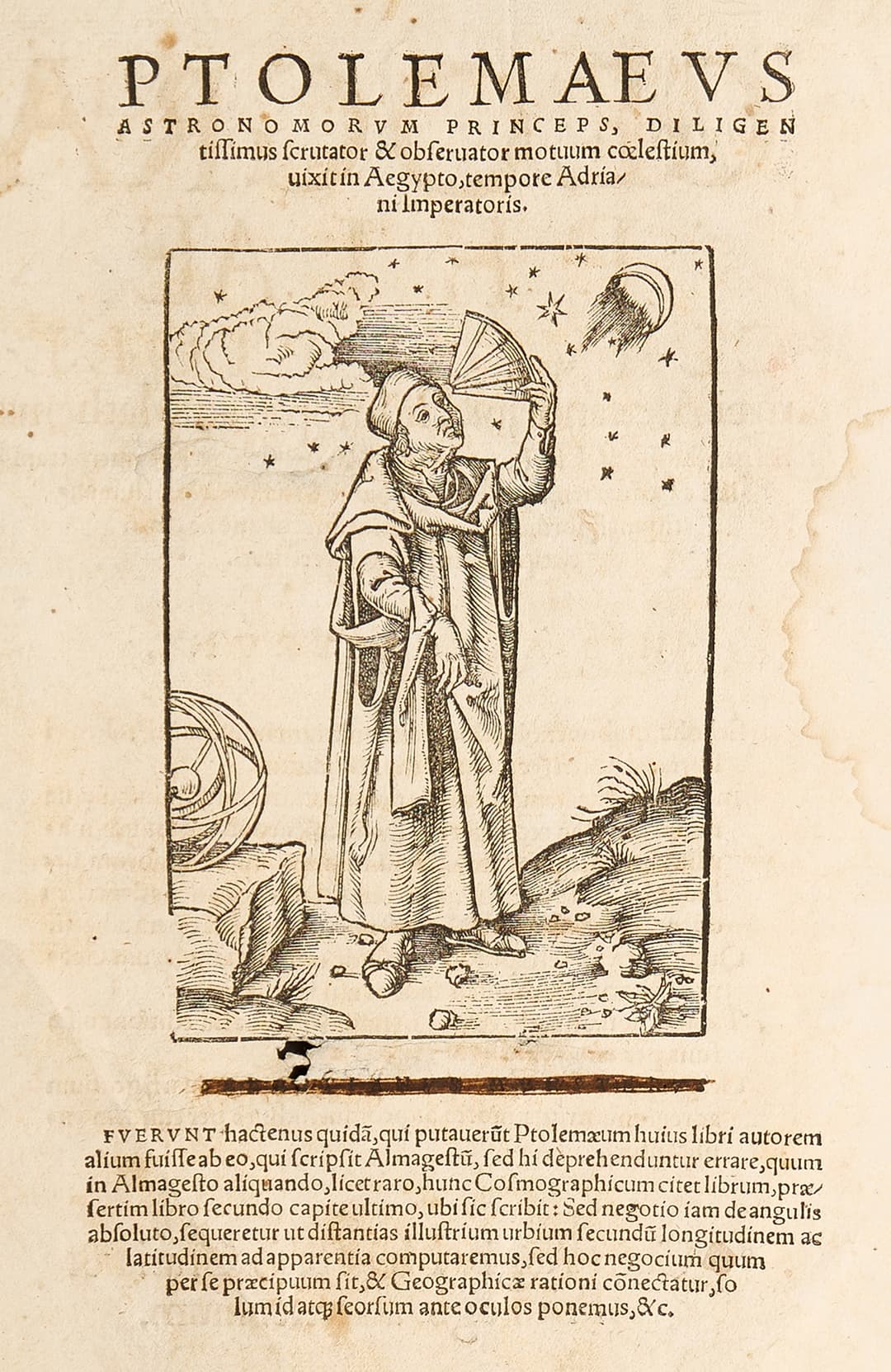 MÜNSTER, porträtt av kartografen, astronomen och matematikern Ptolemaius