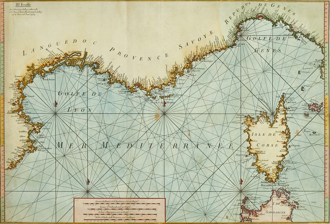 ROUX, III.e Feuille ur Carte de la Mer Mediterranée en Douze Feuilles, 1764.