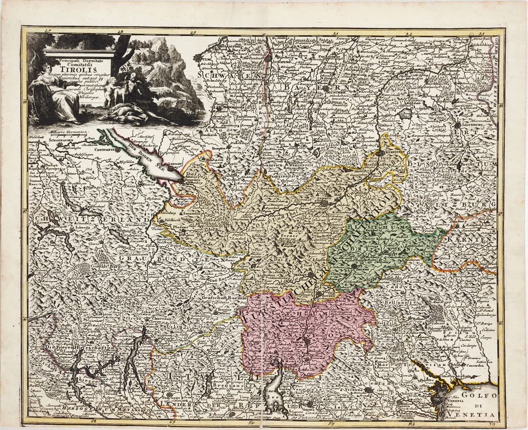 WEIGEL, Principali Dignitate Comitatus Tirolis, 1718. DUFOUR, La Chaine