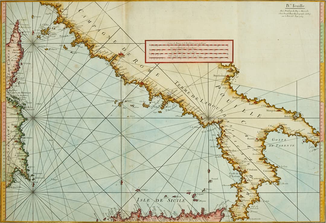 ROUX, IV.e Feuille, ur Carte de la Mer Mediterranée en Douze Feuilles, 1764.