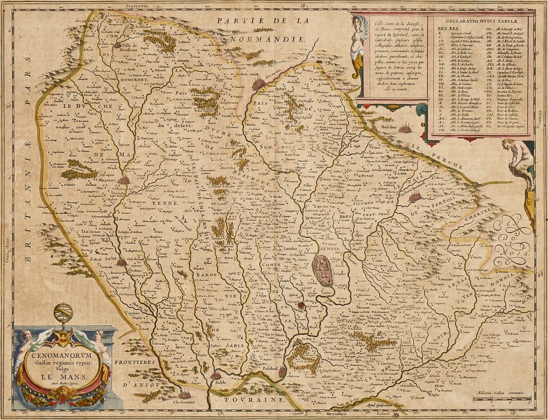 BLAEU, Cenomanorum Galliæ regionis typus: Vulgo Le Mans, 1644-1645.