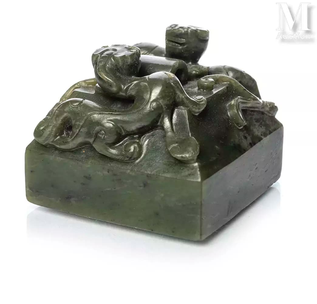 CHINE, XIXe siècle Cachet en jade