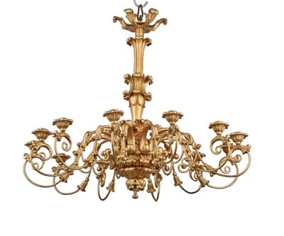 A Large Biedermeier Candle Chandelier