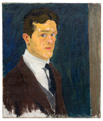 059 Carl Lohse "Selbstbildnis vor blauem Grund". Um 1913.