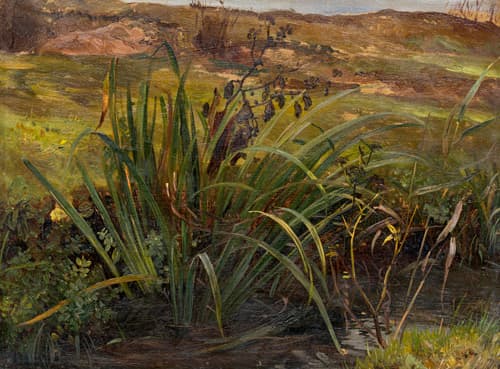 009 Christian Friedrich Gille "Sumpfgewächse am Wasser". Um 1870/1880.