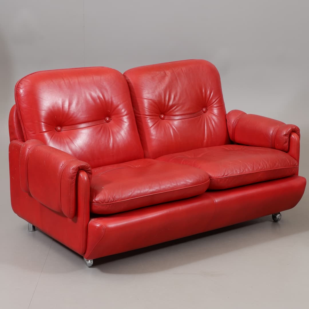RISTO HALME. Soffa, skinn, "Lombardia", för IKEA, 1970-tal.