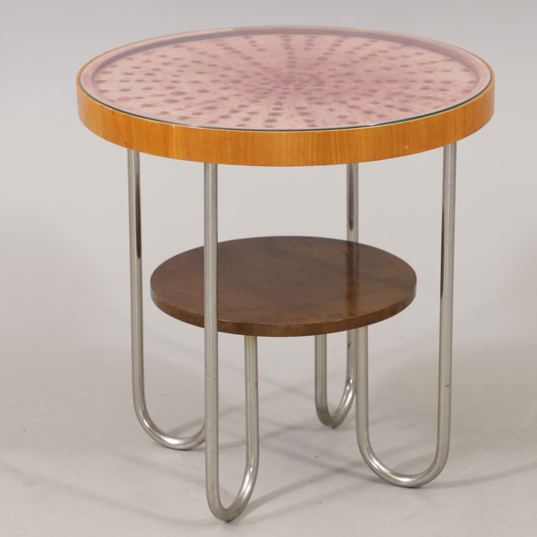 SOFFBORD MED GLASSKIVA, art deco, 1900-talets första hälft.