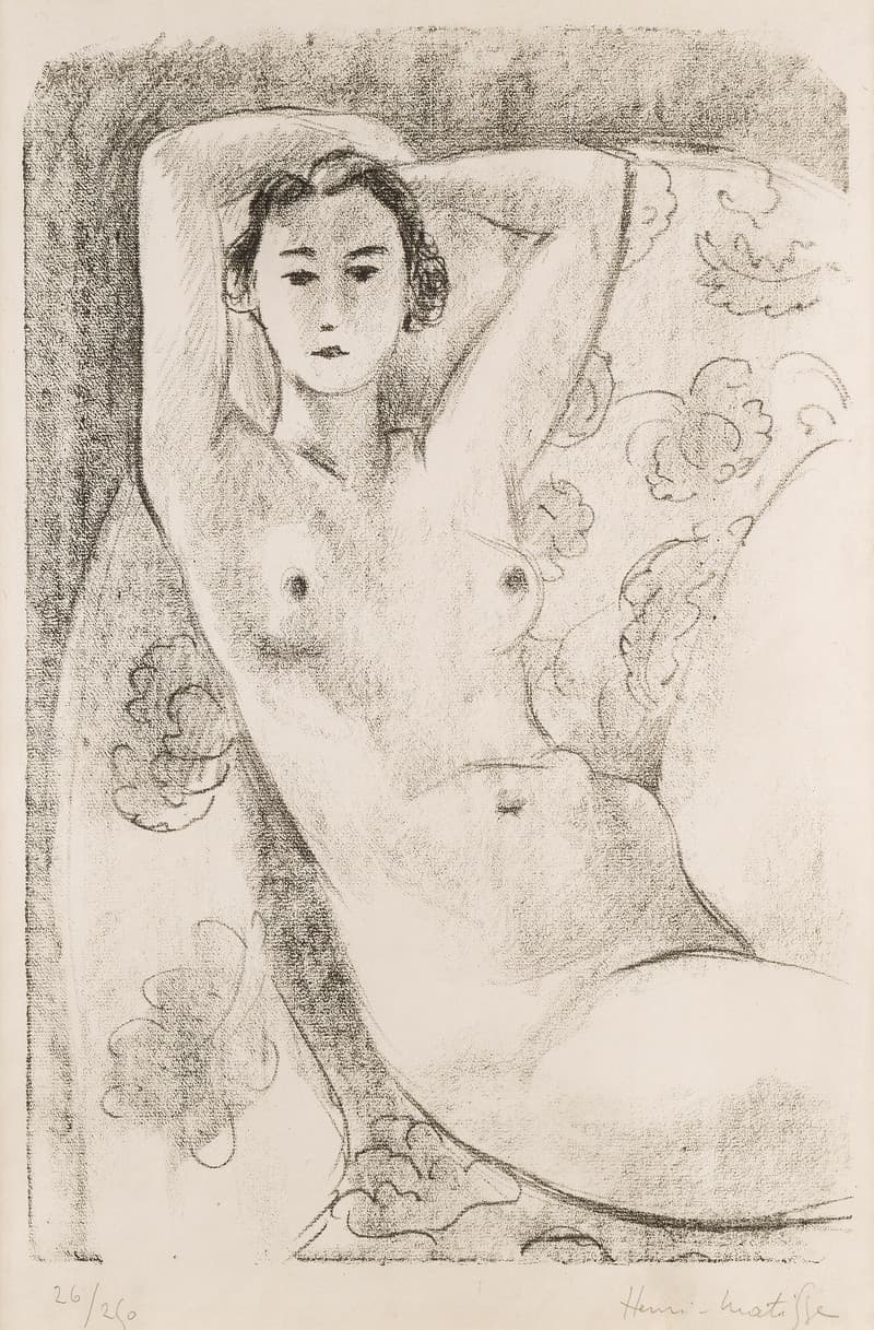 Nu assis dans un fauteuil au décor fleuri - Matisse, Henri(1869-1954)