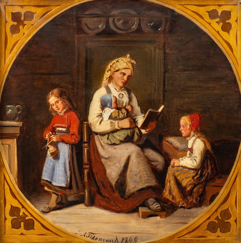 The Mother’s Lesson III (1849) - Tidemand, Adolph(1814-1876)