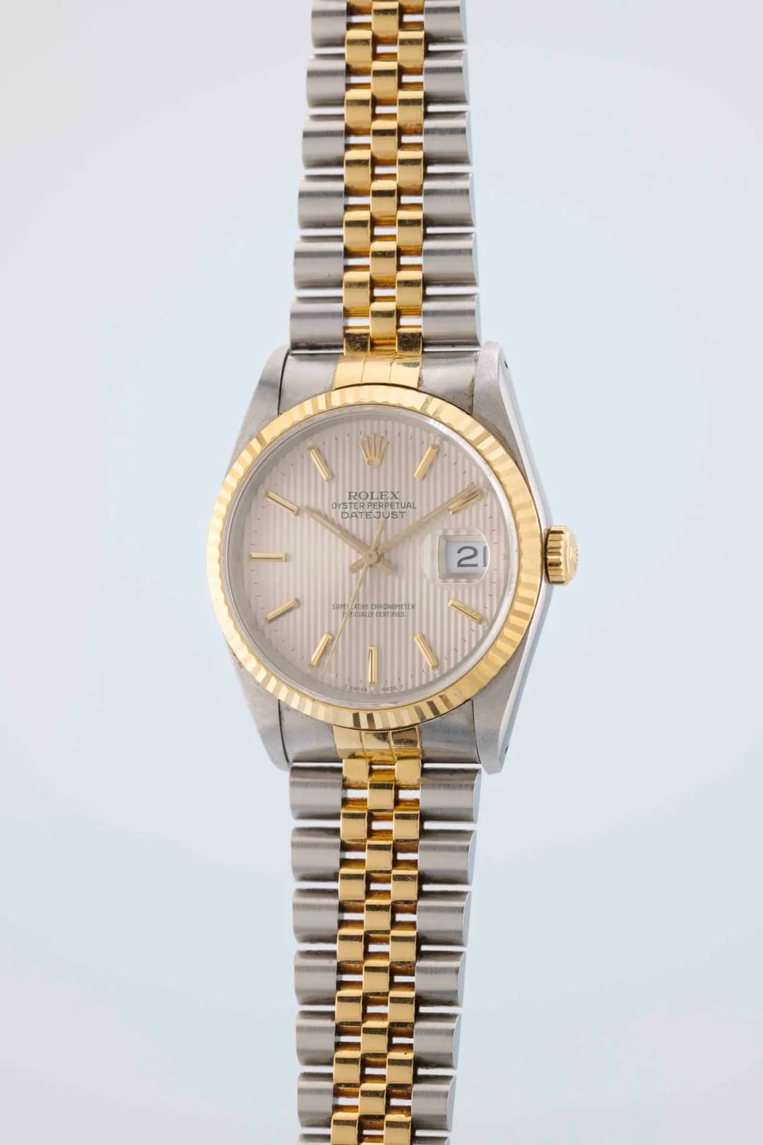 ROLEX Datejust. Ref : 16233. Circa: 1991. Case: round steel, fluted