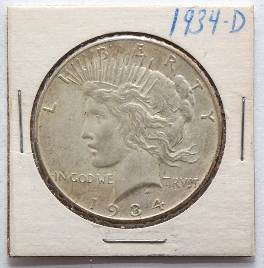 1934-D Peace Dollar XF45/AU50