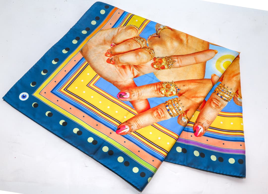 A Polly Wales Designer Silk Scarf