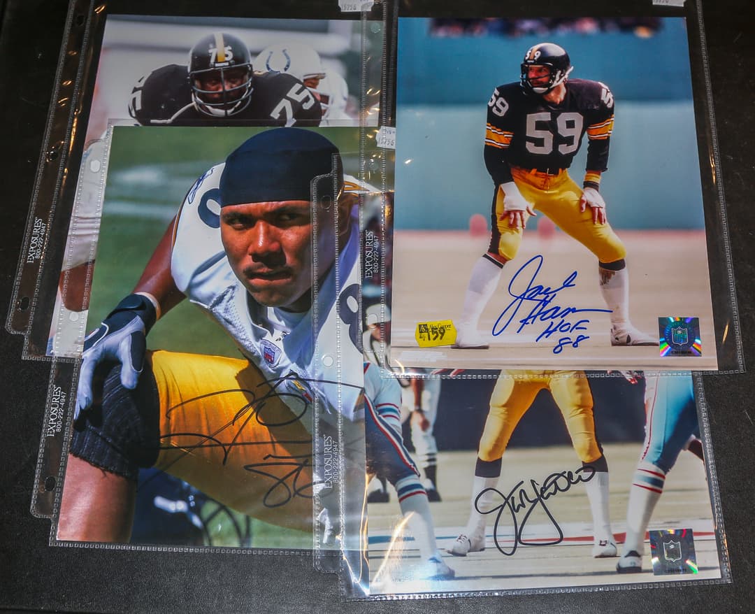 Four Signed Pittsburgh Steelers Photographs