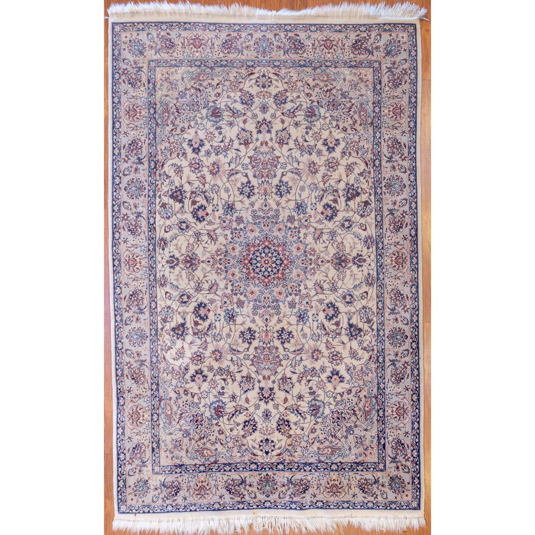 Indo Kashan Rug, India, 4 x 6.2