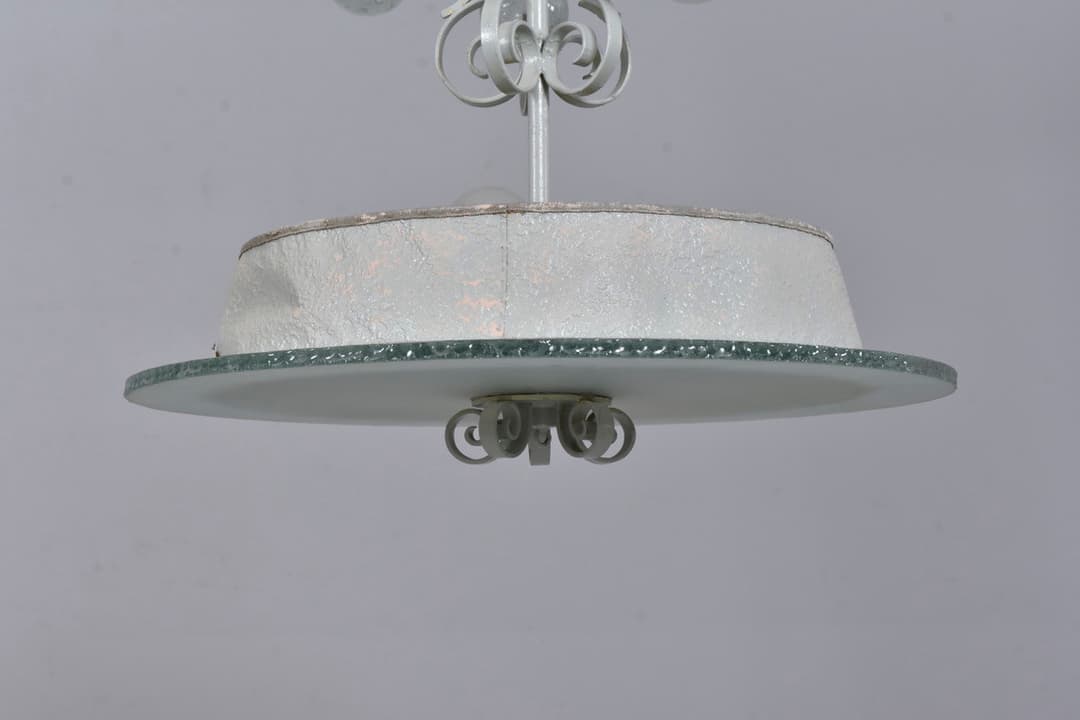 TAKLAMPA, glas/metall, 1930/40-tal.