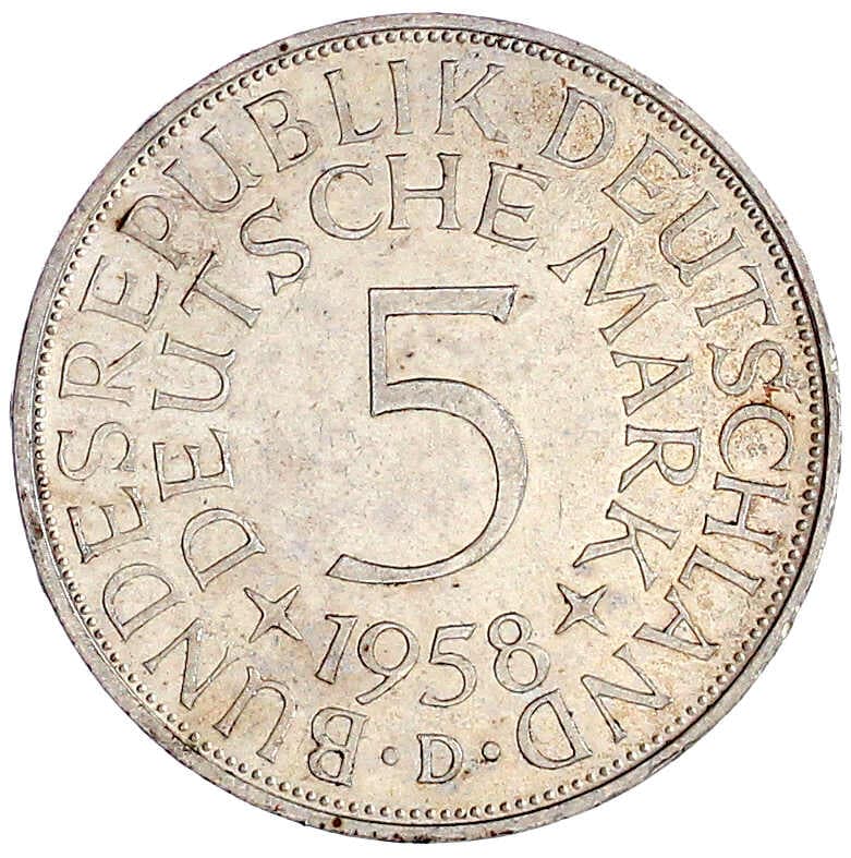Münzen der Bundesrepublik Deutschland, Kursmünzen, 5 Deutsche Mark