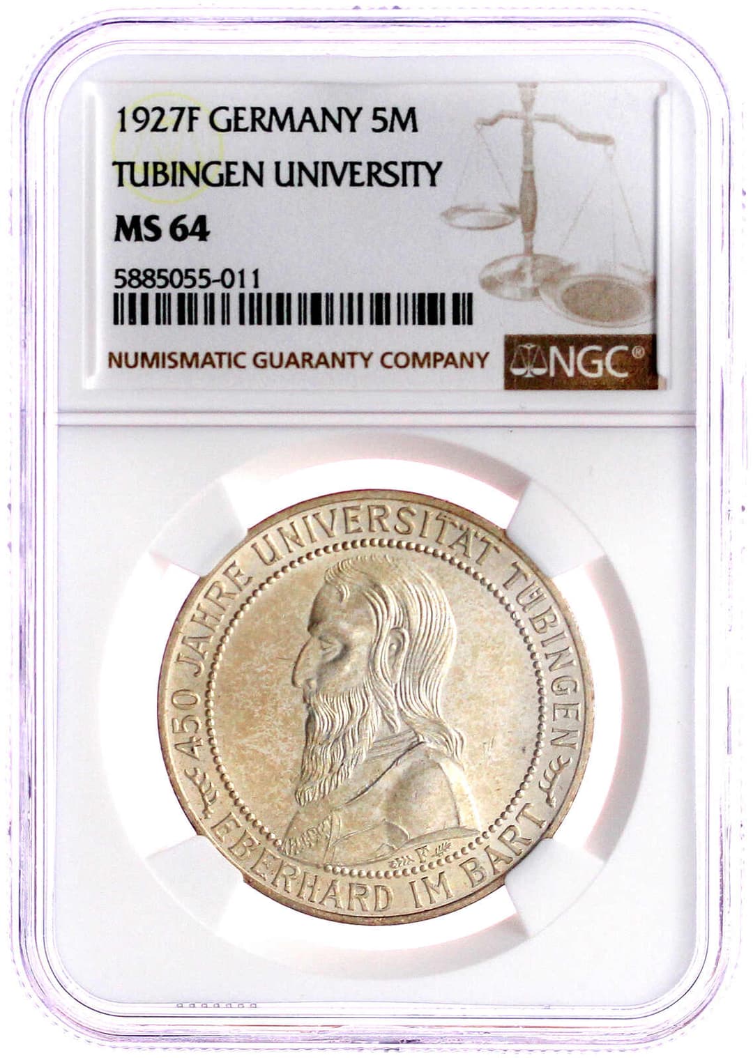 Weimarer Republik, Gedenkmünzen, 5 Reichsmark Tübingen