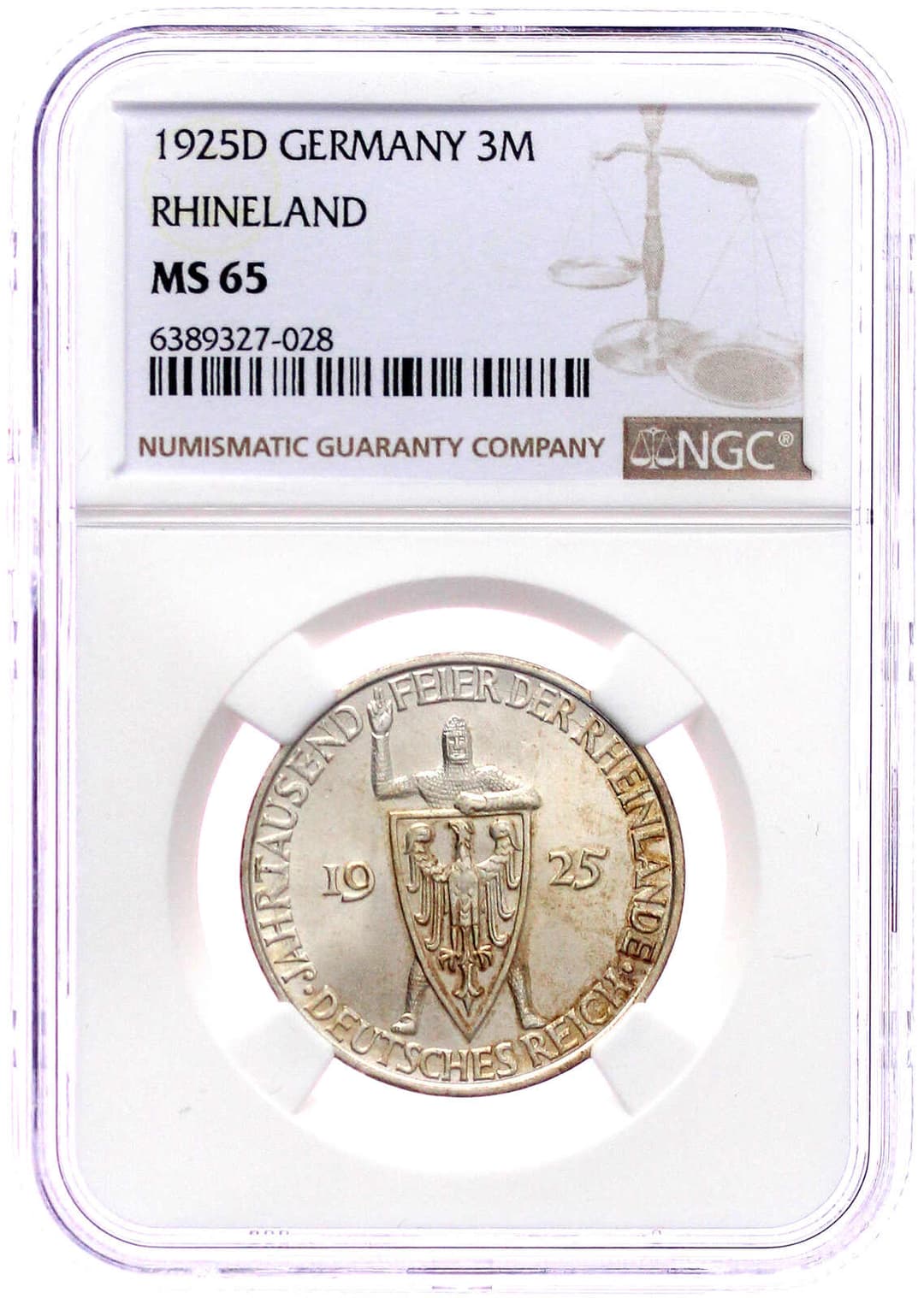 Weimarer Republik, Gedenkmünzen, 3 Reichsmark Rheinlande
