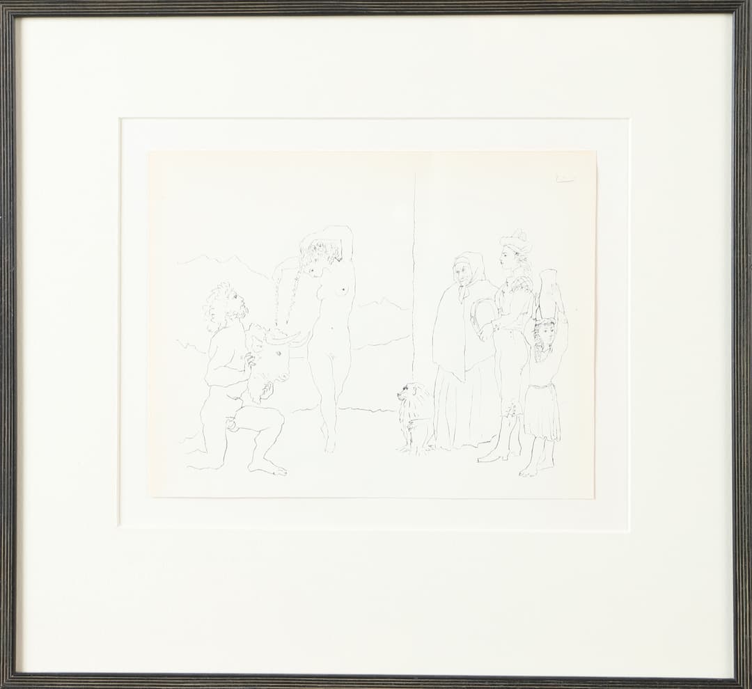 PABLO PICASSO. EFTER. David et Batsabée, 1947. Tryck, signerad i trycket.