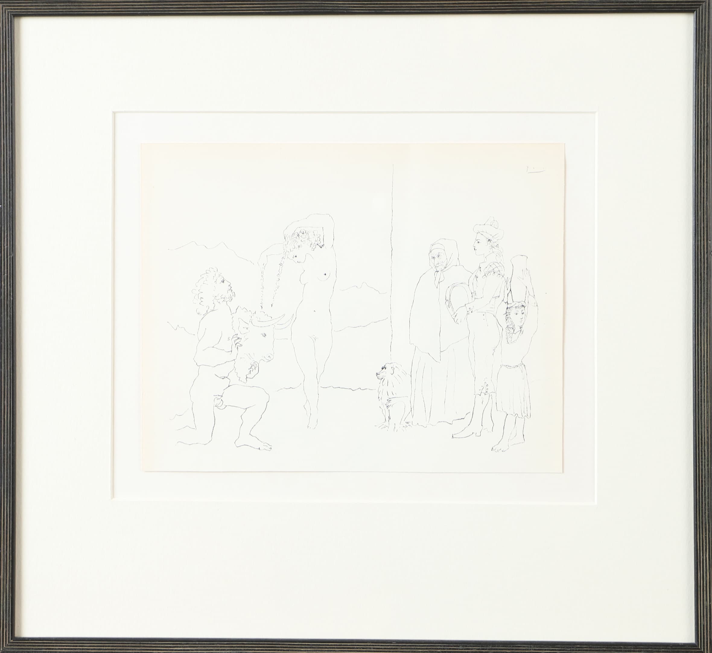 PABLO PICASSO. EFTER. David et Batsabée, 1947. Tryck, signerad i trycket.