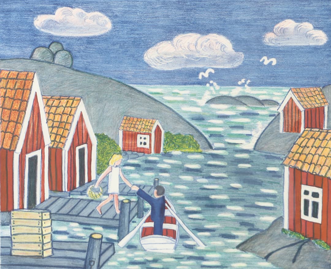MATS PAULSON. "Skärgårdsvind", färglitografi, signerad.