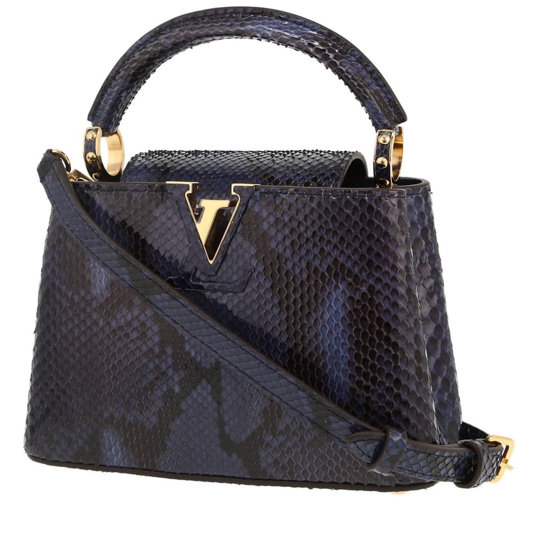 Louis Vuitton, sac Capucines Mini en python bleu, lancement 2014