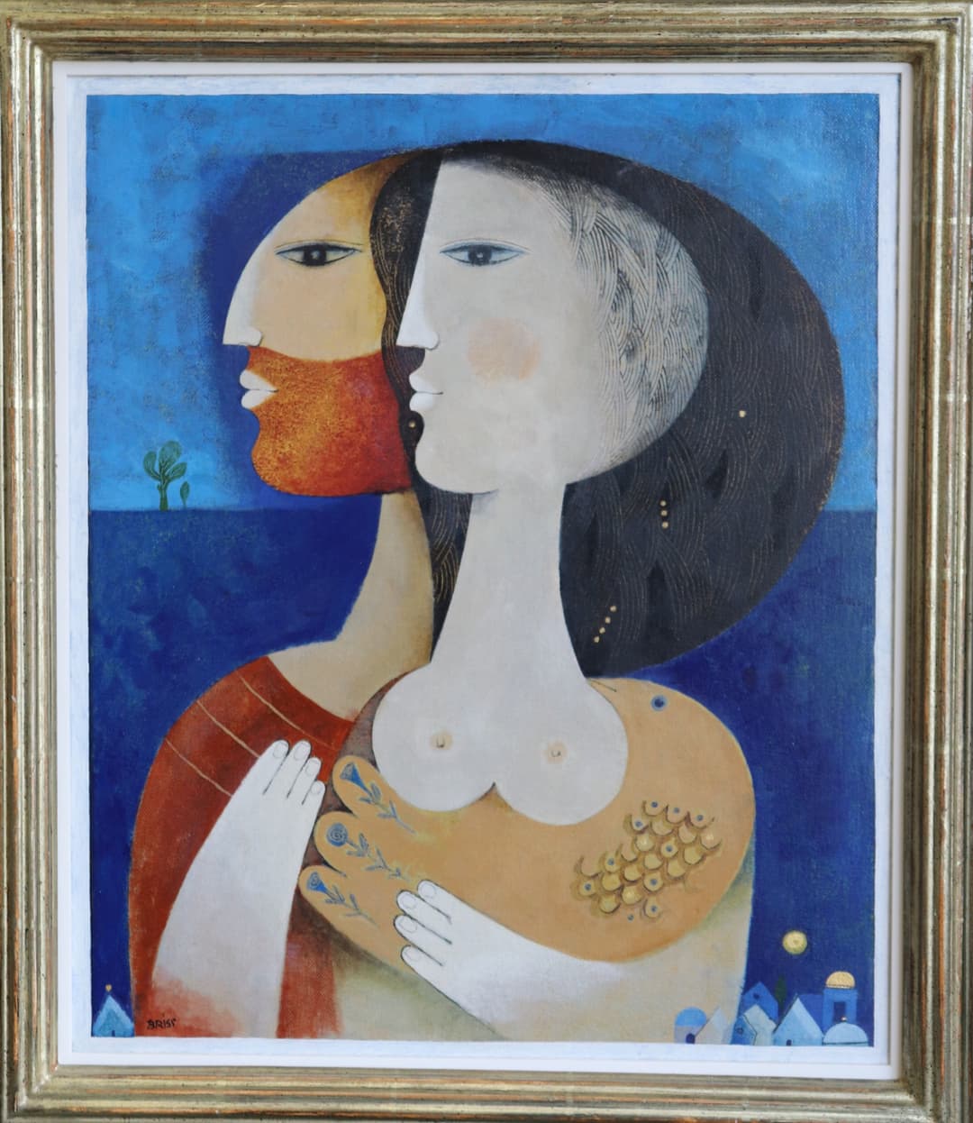 Samy Briss (1930), « Le Couple », 2009, huile sur toile, signée, 50