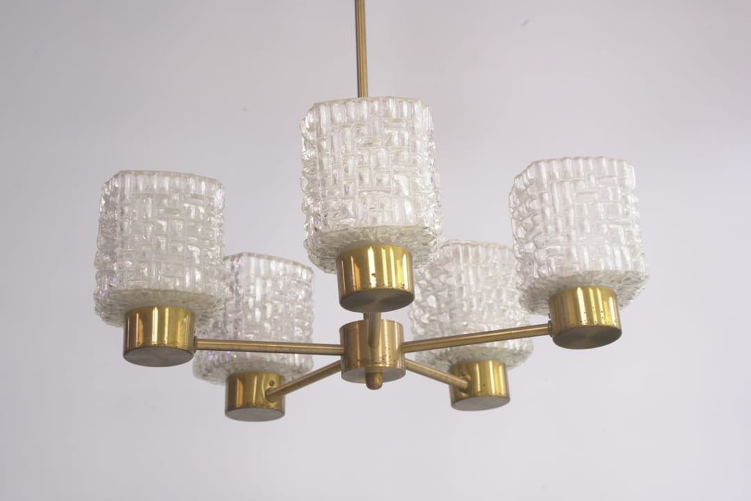 TAKLAMPA, mässing, 1940/1950-tal