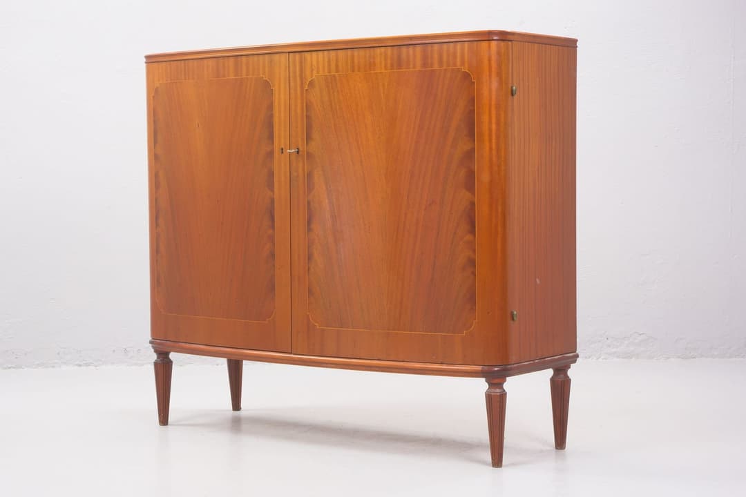 LINNESKÅP, mahogny, 1940/1950-tal